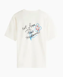 Drole De Monsieur Le T-Shirt Slogan Esquisse Ecru