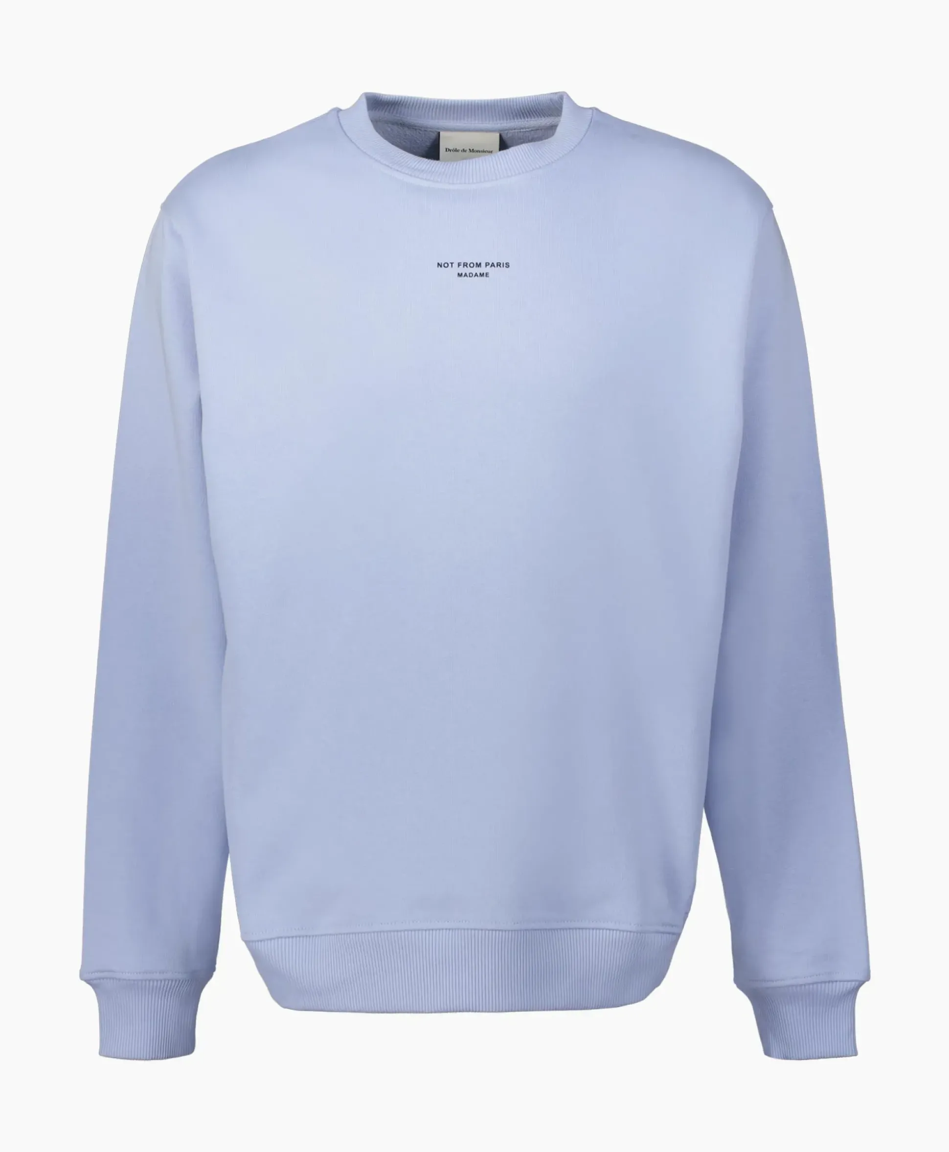 Drole De Monsieur Sweater Le Sweatshirt Slogan Licht Blauw