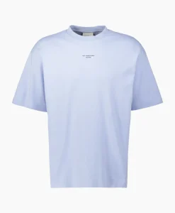 Drole De Monsieur T-Shirt Korte Mouw Slogan Licht Blauw