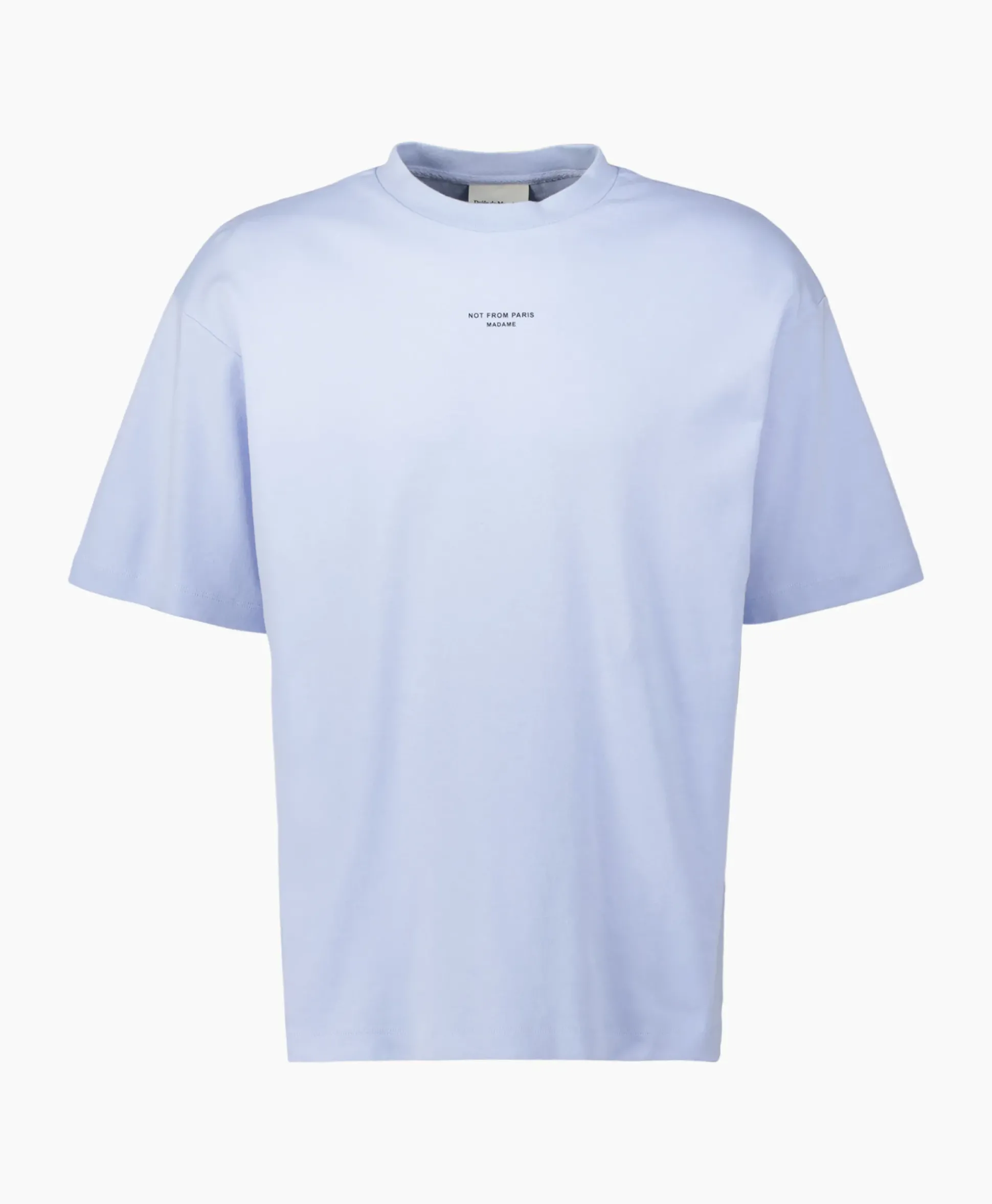 Drole De Monsieur T-Shirt Korte Mouw Slogan Licht Blauw