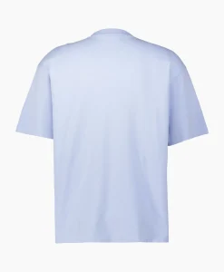 Drole De Monsieur T-Shirt Korte Mouw Slogan Licht Blauw