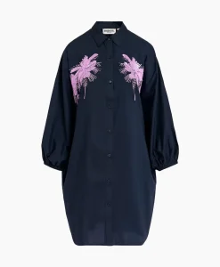 Essentiel Antwerp Mini Jurk Frilled Blauw