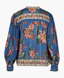 Farm Rio Blouse Wonderful Bouquet Blue Blauw