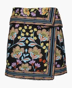 Farm Rio Minirok Flowery Black Zwart