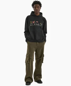 Flaneur Hoodie Botanical Zwart