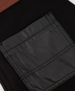 Flaneur Jeans Carpenter Straight With Leather Patches Zwart