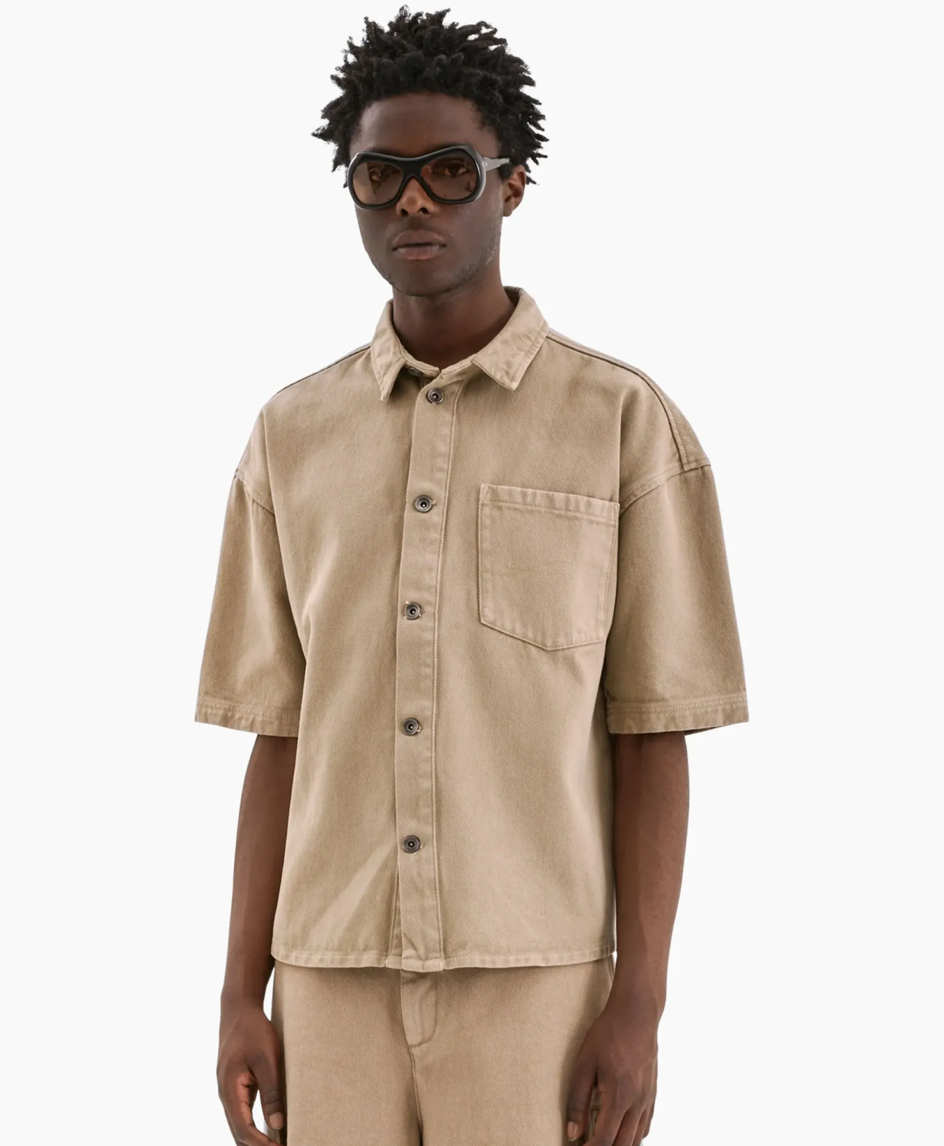 Flaneur Overshirt Denim Beige
