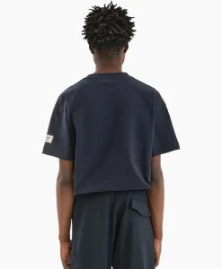 Flaneur T-Shirt Korte Mouw Atelier Sleeve Amblem Donker Blauw