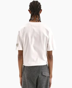 Flaneur T-Shirt Korte Mouw Atelier Sleeve Emblem Wit