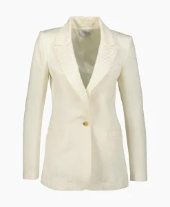 Forte_Forte Blazer Jacket Diagonal Structure Couture Ecru
