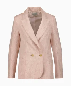Forte_Forte Blazer Linen Lurex Micro Herringbone Boxy Rose