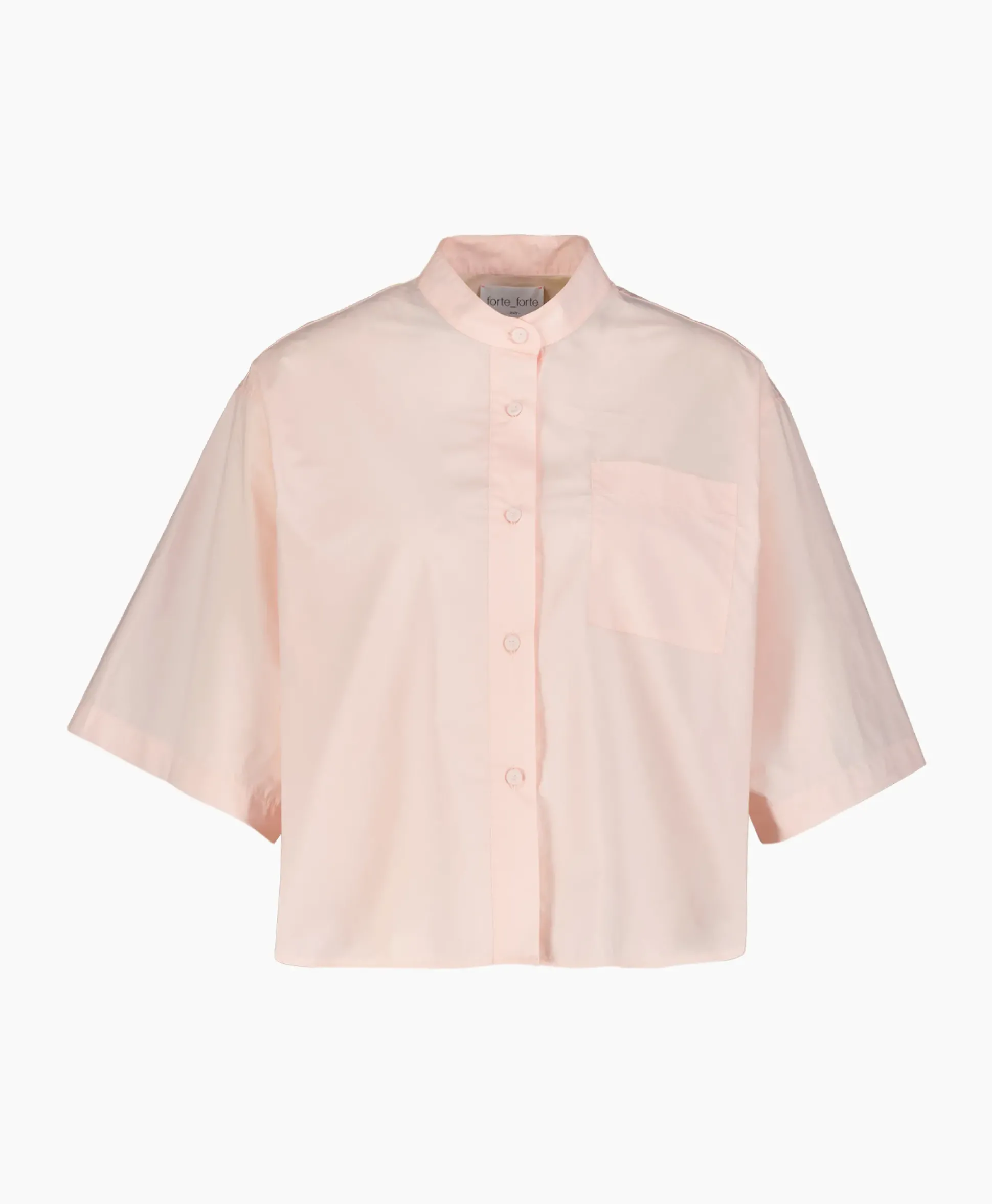 Forte_Forte Blouse Bci Cotton Popeline Half Sleeves Rose