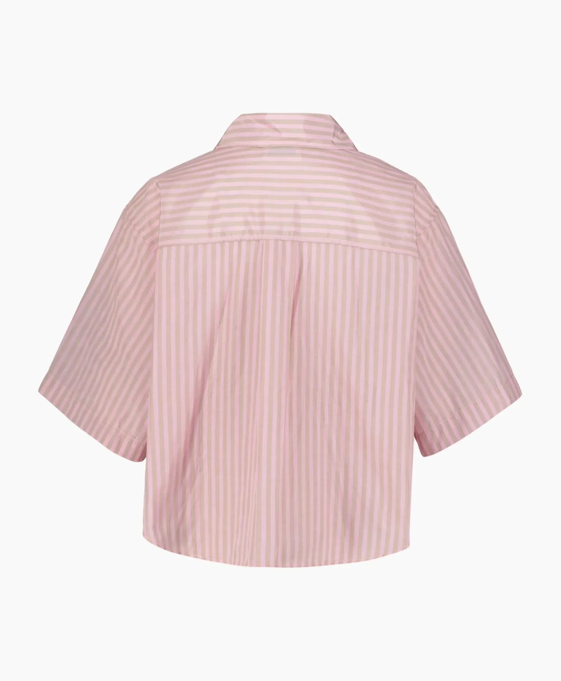 Forte_Forte Blouse Chic Striped Taffetas Half Sleeves Boxy Rose