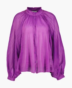 Forte_Forte Blouse Cotton Silk Voile Bohemian Paars