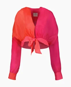 Forte_Forte Blouse Crepon Silk Shaded Sash Pink