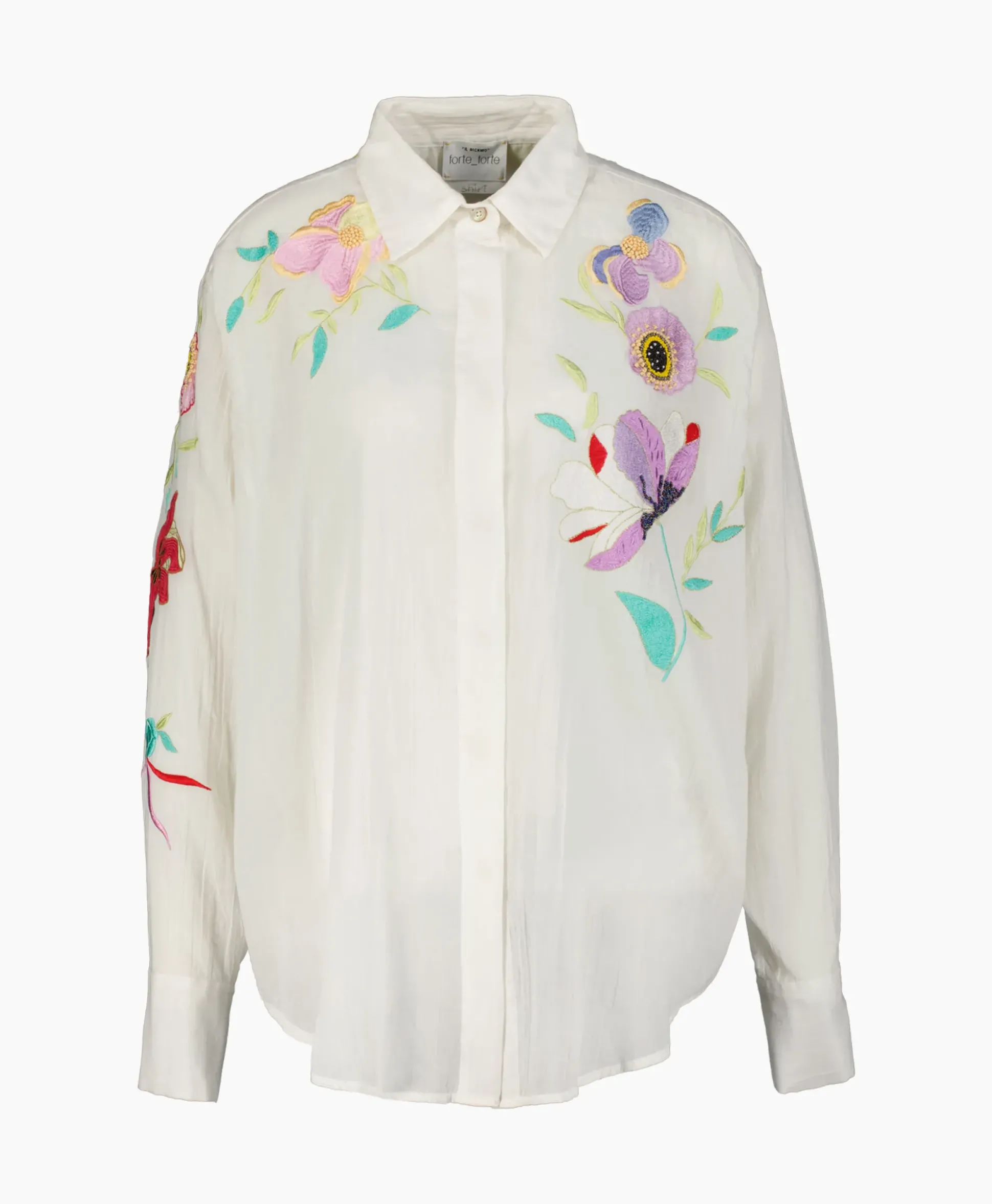 Forte_Forte Blouse Heaven Embroidery Cotton Voile Wit