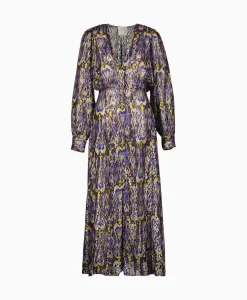 Forte_Forte Maxi Jurk Print Fil Coup Long Dress Norther Light Blauw