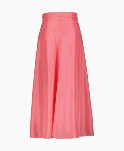 Forte_Forte Midi Rok Habotai Silk Roze