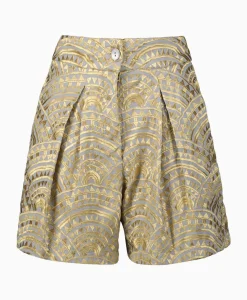 Greek Archaic Kori Korte Broek All Over Pleates Licht Grijs