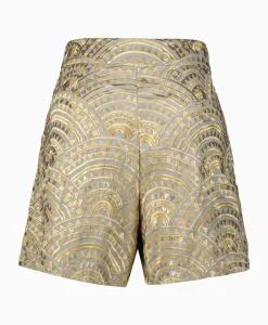 Greek Archaic Kori Korte Broek All Over Pleates Licht Grijs