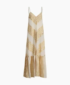 Greek Archaic Kori Maxi Jurk Long All Over Old Straps Ivoor / Naturel