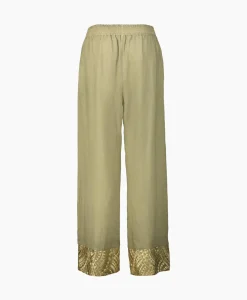 Greek Archaic Kori Pantalon New All Over Elastic Waistband Goud