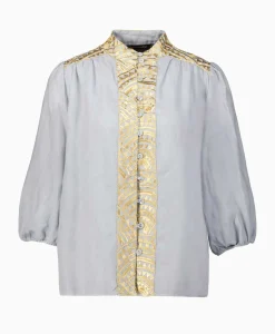Greek Archaic Kori Top New All Over 3/4 Sleeves Licht Grijs