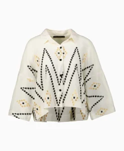 Greek Archaic Kori Top Zig Zag Pleates Ivoor / Naturel