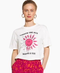 Harper & Yve T-Shirt Korte Mouw Smiley-Ss Off White