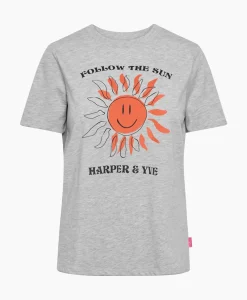 Harper & Yve T-Shirt Korte Mouw Smiley-Ss Grijs