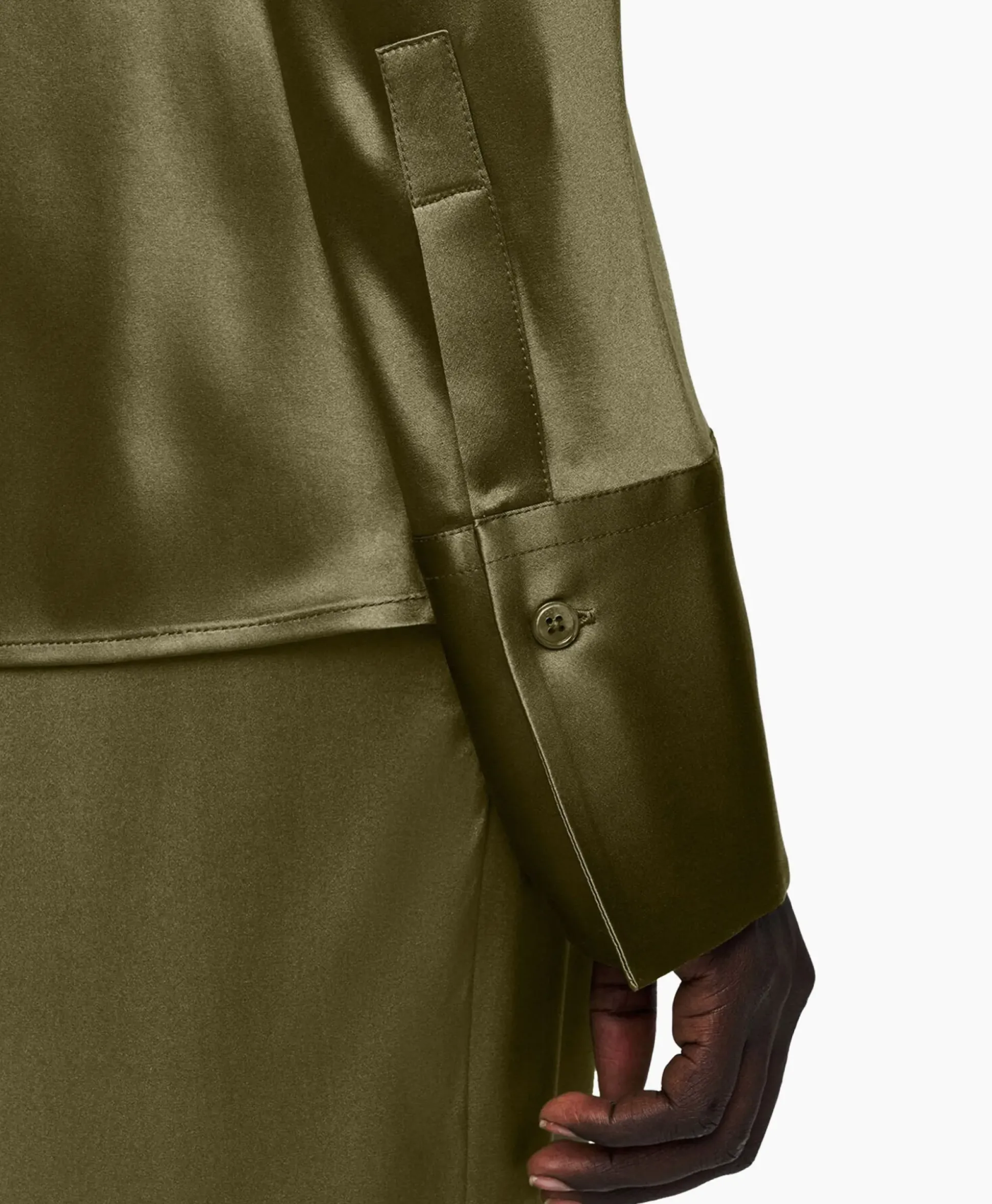 Joseph Blouse Brunel Silk Satin Olijf