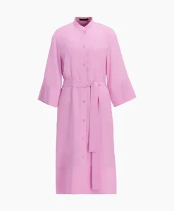 Joseph Midi Jurk Darius Crepe De Soie Pink
