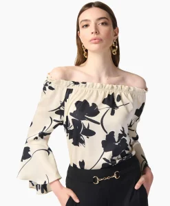 Joseph Ribkoff Blouse Print Lange Mouwen Zwart Dessin