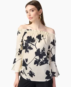 Joseph Ribkoff Blouse Print Lange Mouwen Zwart Dessin