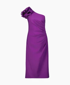 Joseph Ribkoff Midi Jurk One Shouder Paars