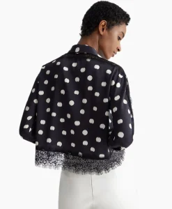 Liu Jo Blouse Escamicia C/Dettagali In Pizzo Zwart