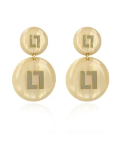 Lott. Gioielli Oorbellen Ce Re Round Logo Sand Goud