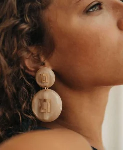 Lott. Gioielli Oorbellen Ce Re Round Logo Sand Goud