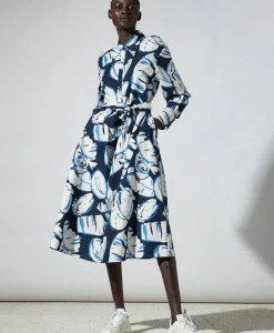Luisa Cerano Midi Jurk 778366/3473-0 Blauw