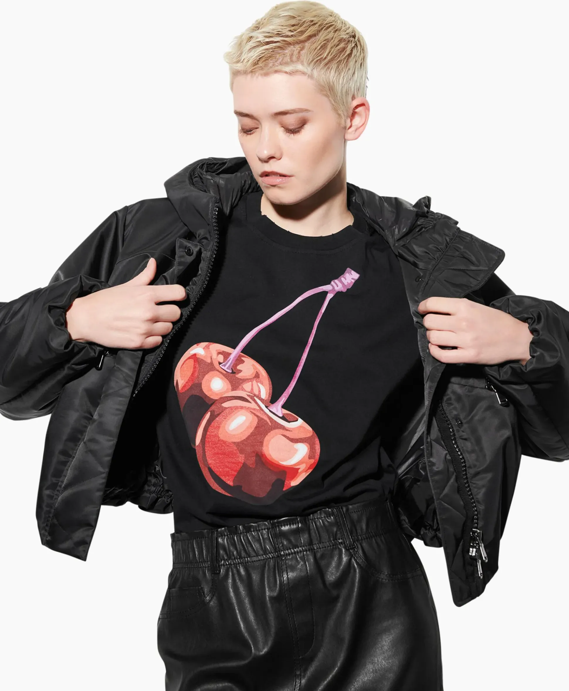 Luisa Cerano T-Shirt Korte Mouw 398104/7799-0 Zwart Dessin