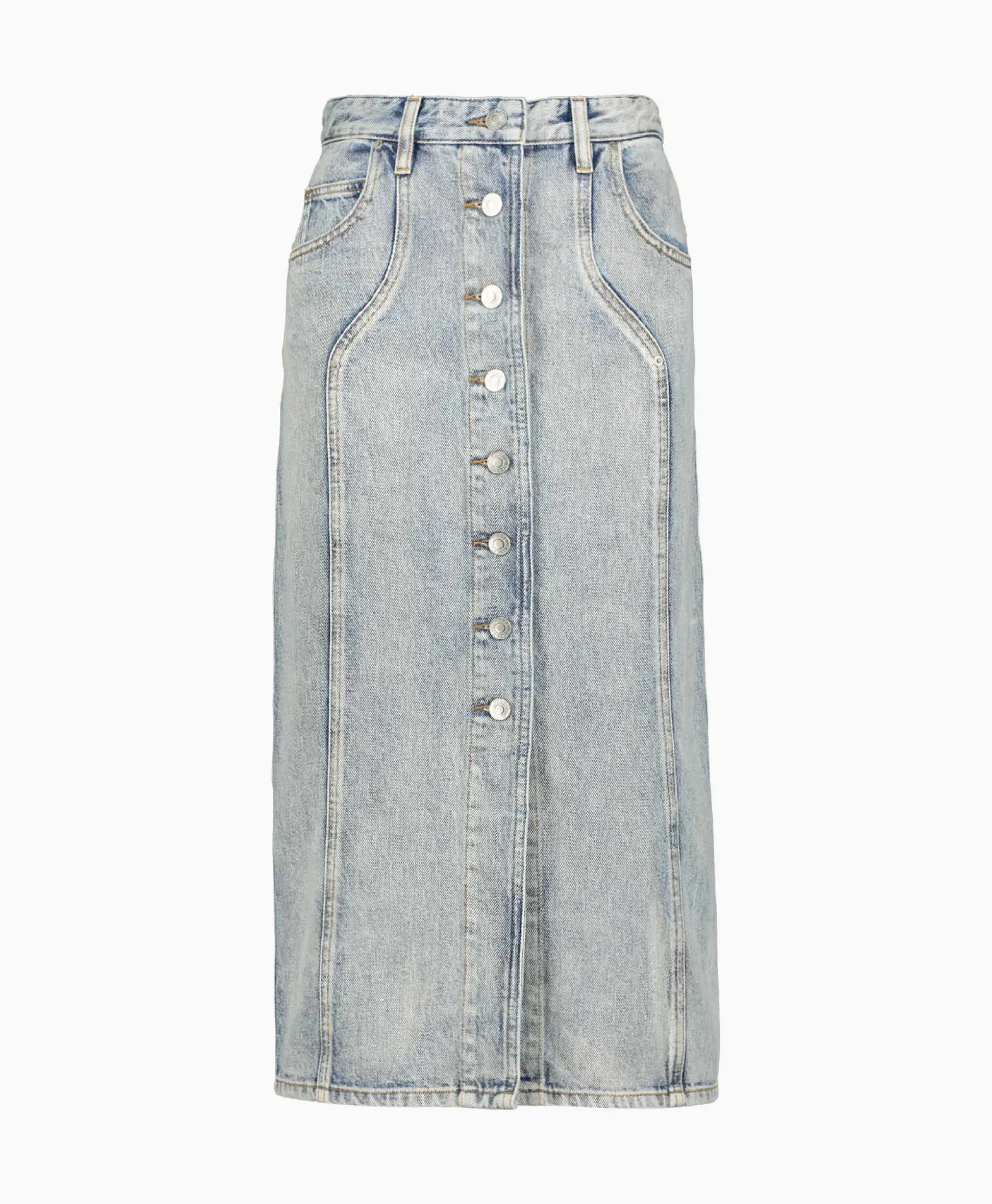Marant Etoile Midi Rok Vandy-Ga Blauw