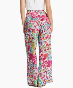 Marc Cain Pants Bloemenbroek Wp 81.34 W10 Licht Rood