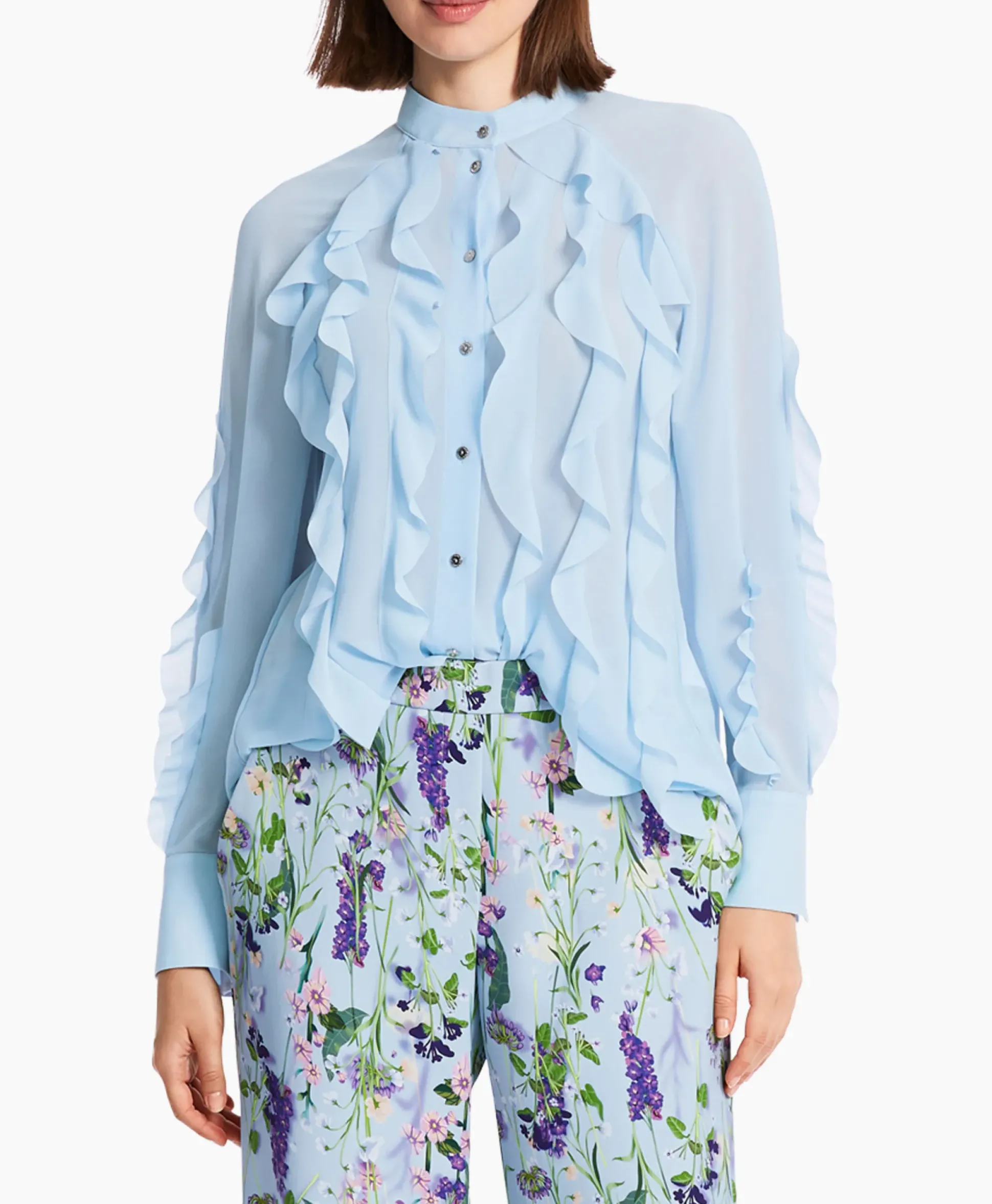 Marccain Collectie Blouse Wc 51.27 W44 Licht Blauw