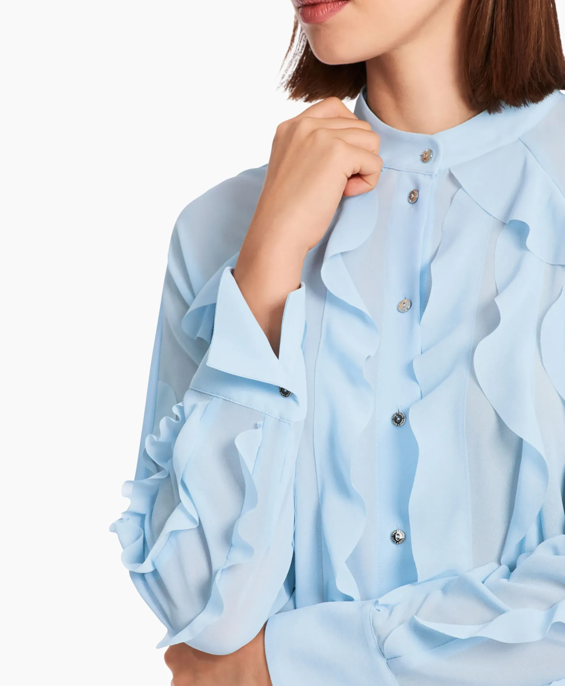 Marccain Collectie Blouse Wc 51.27 W44 Licht Blauw