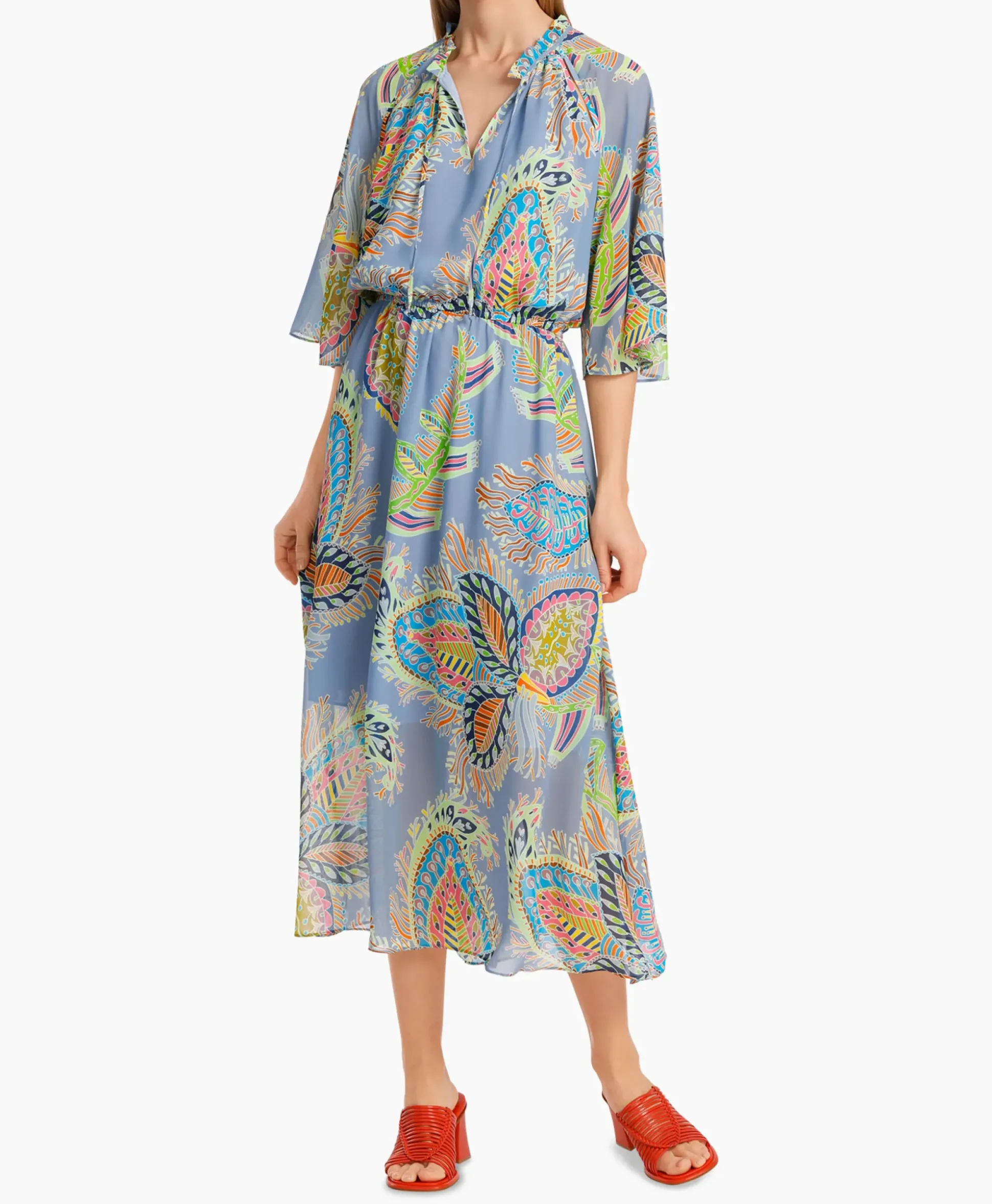 Marccain Collectie Jurk Wc 21.52 W74 Licht Blauw