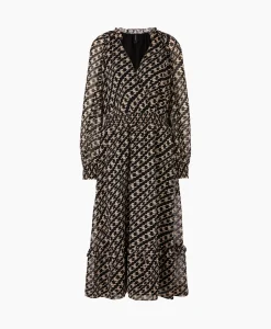 Marccain Collectie Maxi Jurk Uc 21.12 W41 Zwart