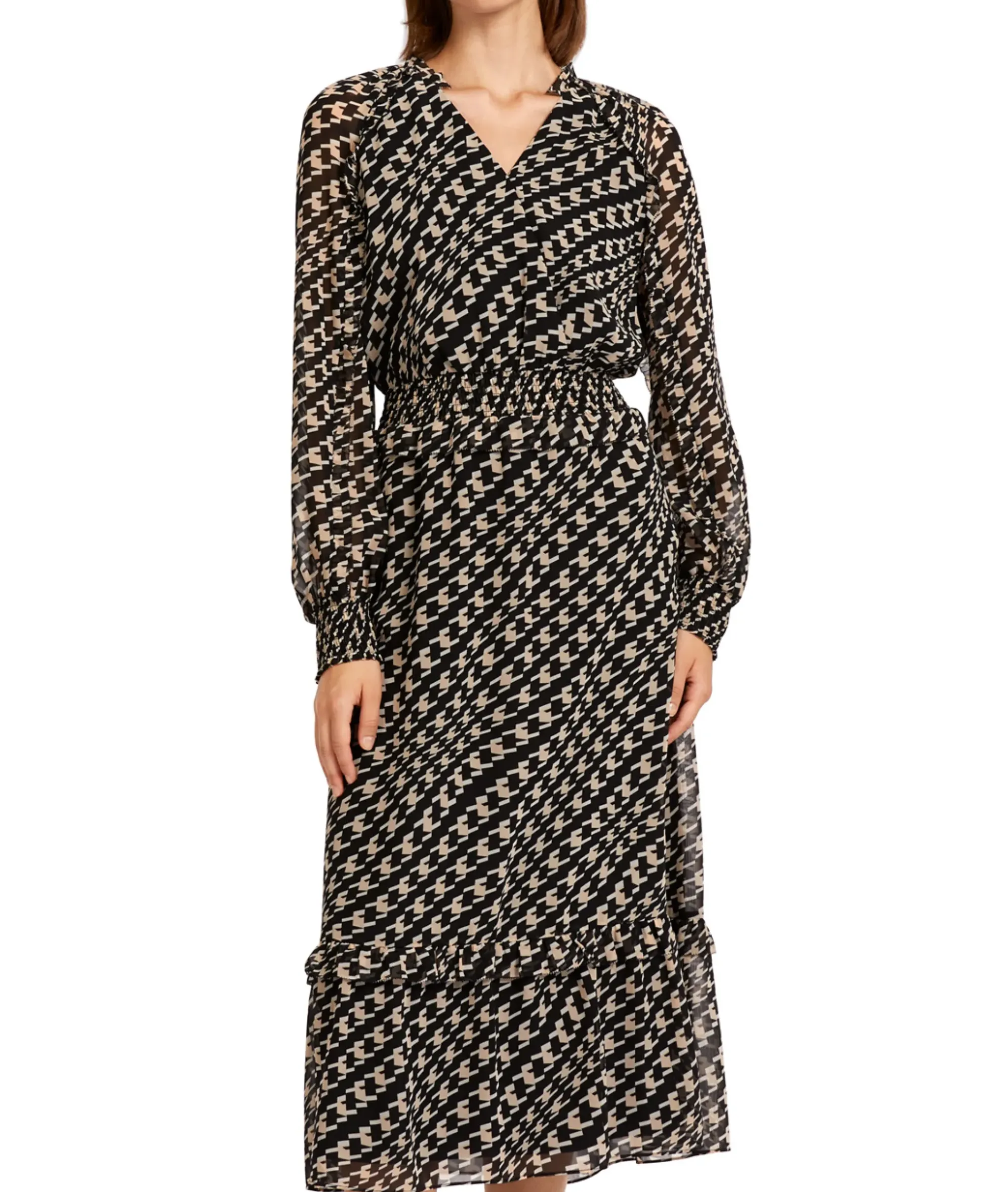 Marccain Collectie Maxi Jurk Uc 21.12 W41 Zwart