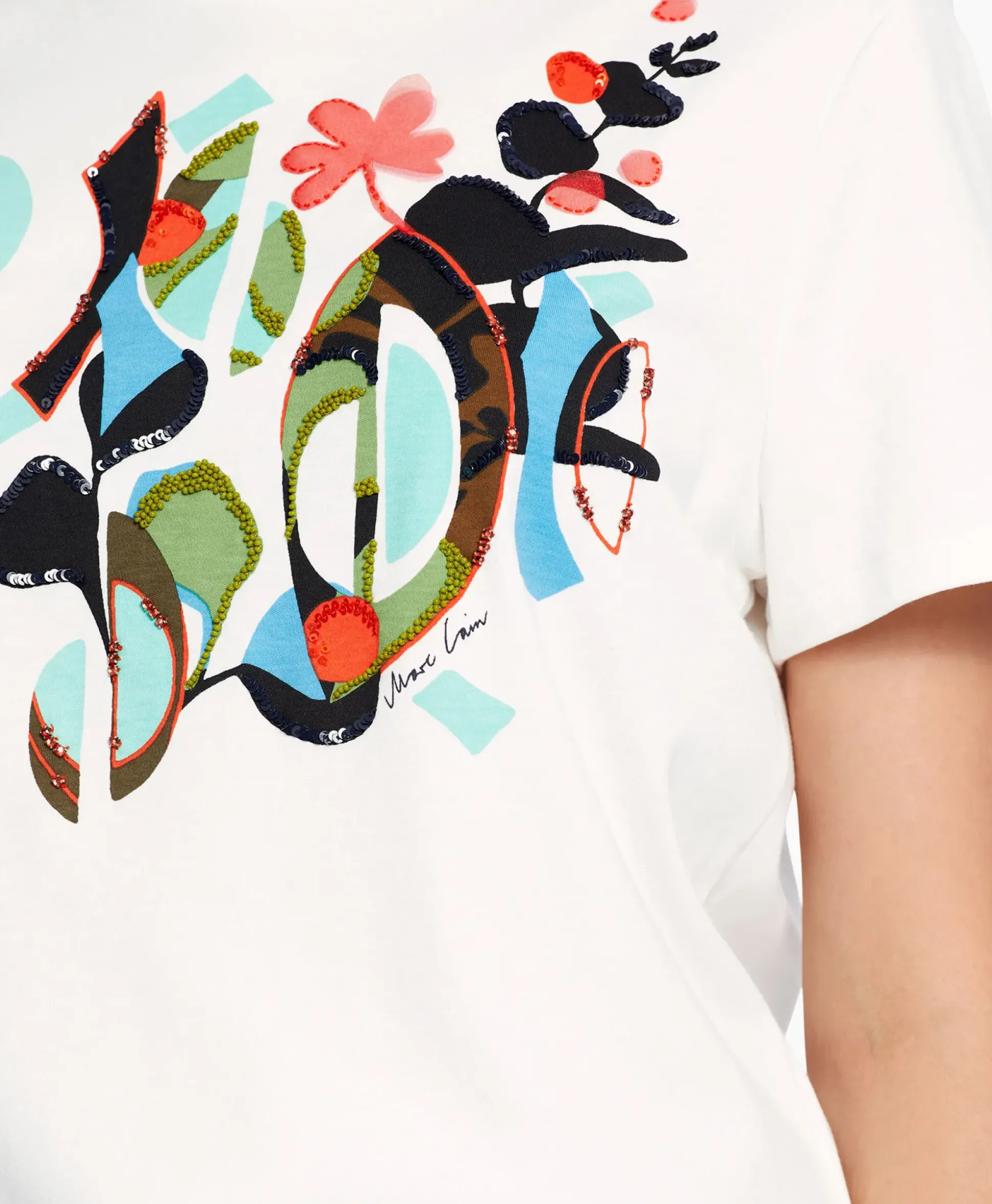 Marccain Collectie T-Shirt Wc 48.32 J06 Off White