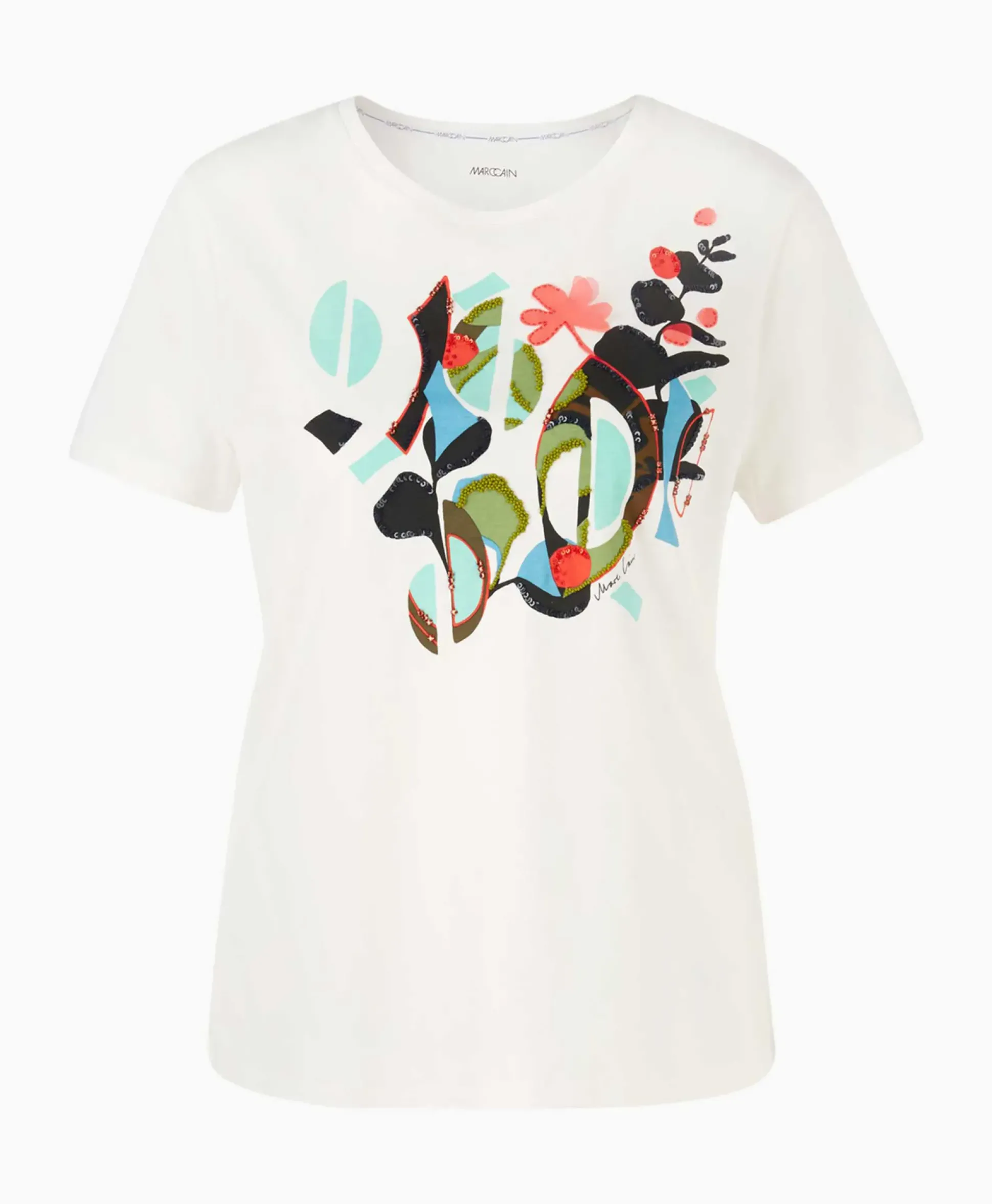 Marccain Collectie T-Shirt Wc 48.32 J06 Off White