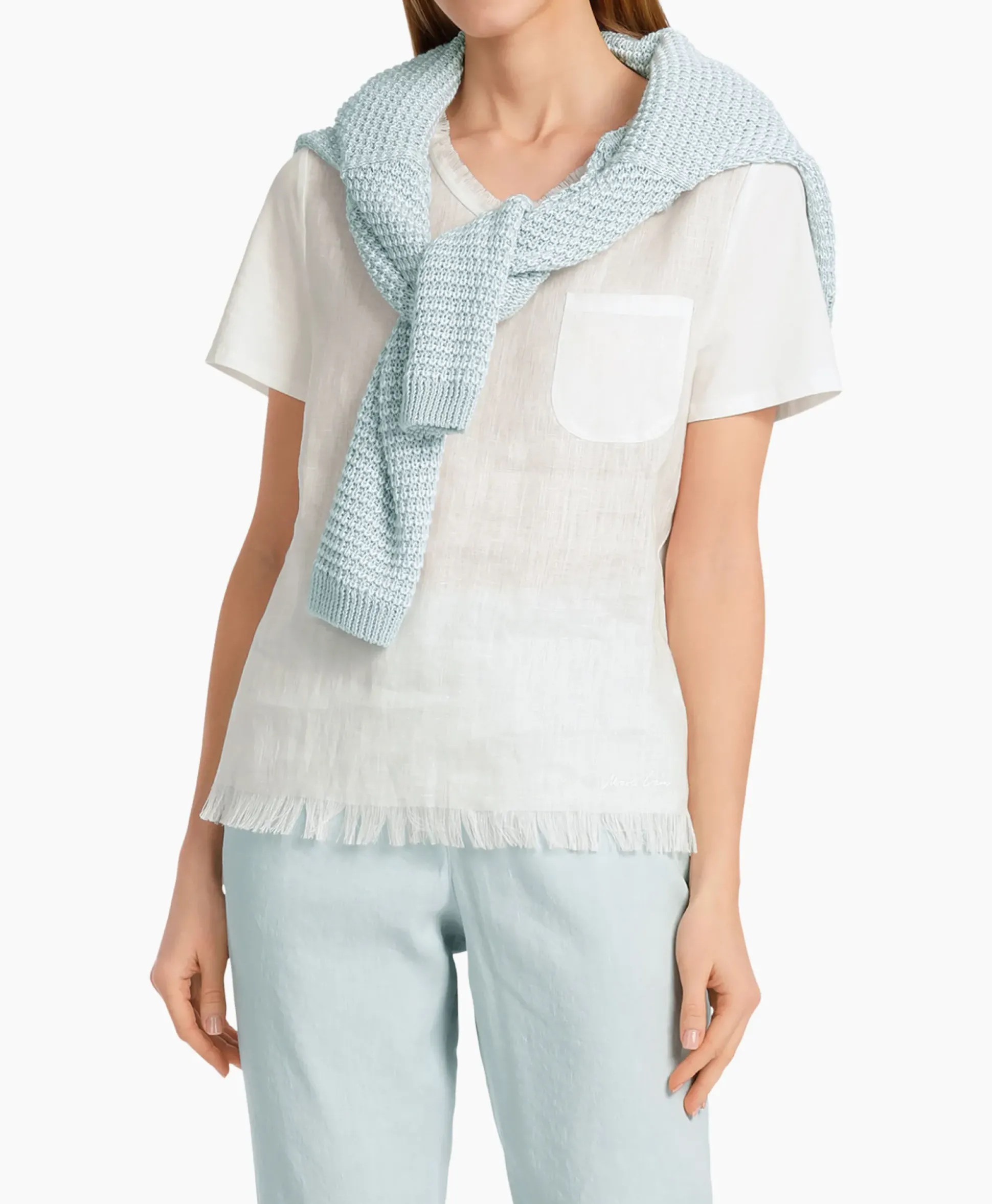 Marccain Collectie T-Shirt Wc 48.41 J79 Off White